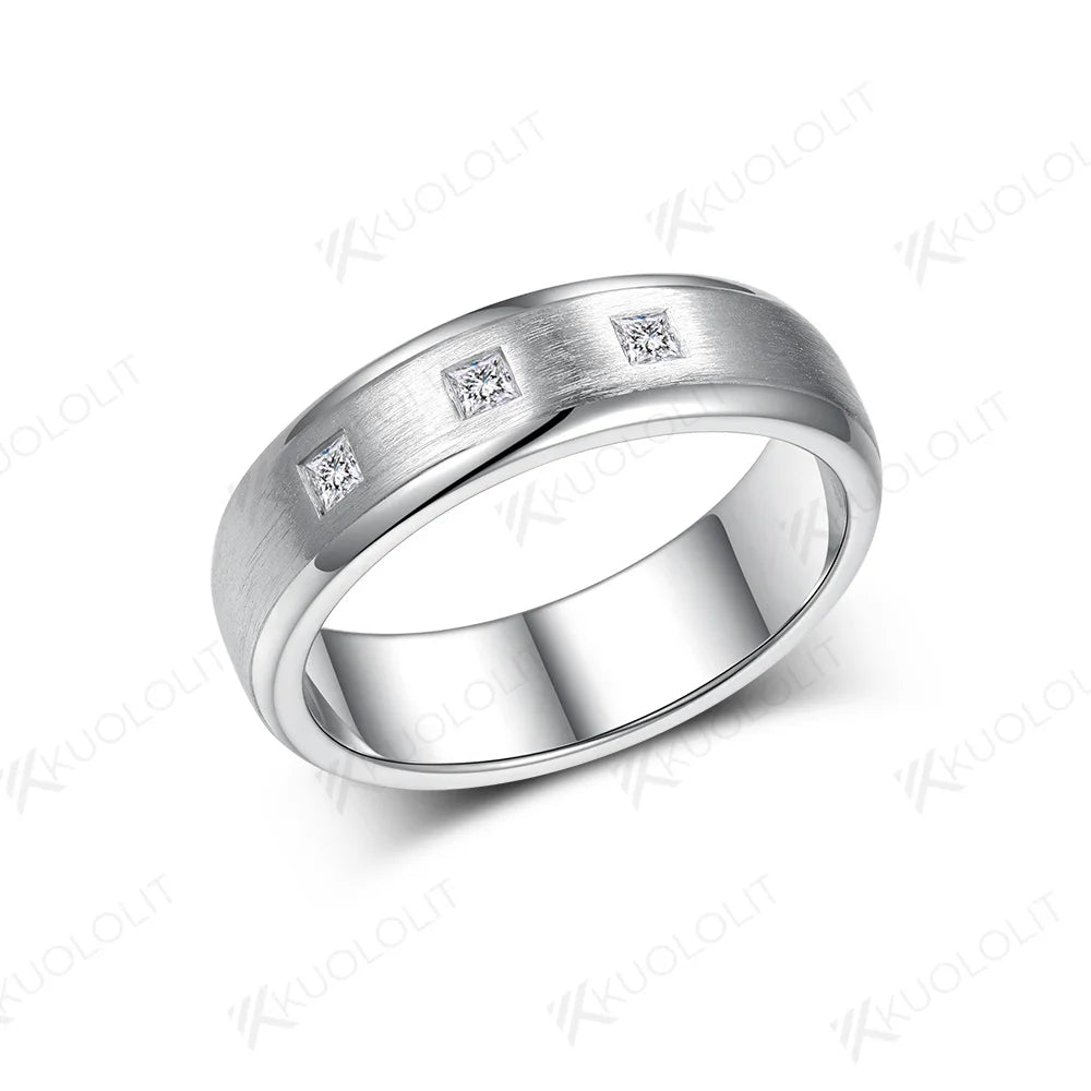 Kuololit PT900 0.24CTW Lab Grown Diamonds Rings for Women MenSolid Platinum 900 Gold Wending Band for Engagement Christmas