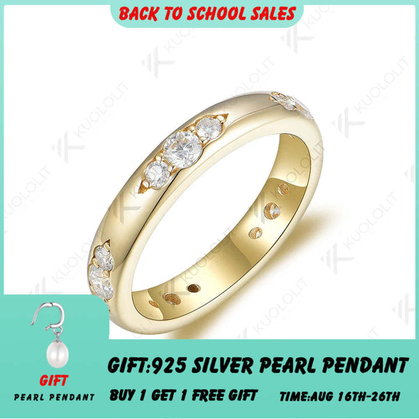 Kuololit 0,8 Karat Moissanit-Ringe für Damen und Herren, PT950 Massivgold, 14K/10K Silber/Gelbgold, klassisch, für Jahrestag/Verlobung 