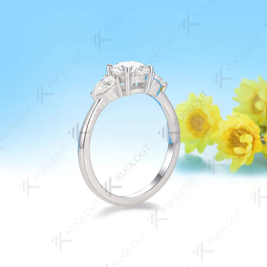 Kuololit 1CT IGI Lab Grown Diamonds Ring for Women Solid 10K 14K 585 White Gold Engagement Rings for Wedding Christmas Gifts