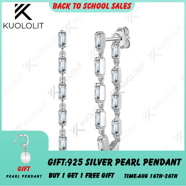 Kuololit Ohrstecker mit 2 Karat im Labor gezüchteten Diamanten für Damen, massives 14K/10K/585 Gelbgold, Smaragd-Clip-Ohrring – ideale Weihnachtsgeschenke 