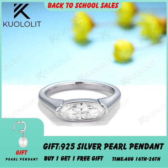 Kuololit 1,5 Karat Moissanit-Ringe im ovalen Schliff mit Crushie-Ice-Effekt für Damen, massives 14K/10K/585 Weißgold, ideal für Verlobung, Hochzeit und Weihnachten 