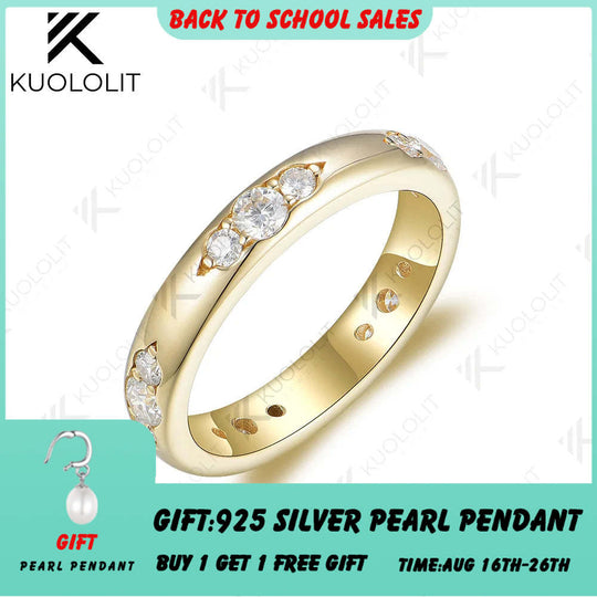 Kuololit 0,8 Karat Labor-Diamant-Ringe für Damen und Herren, PT950 Massivgold (14K/10K/585) Gelbgold, klassisch, für Hochzeitstag 