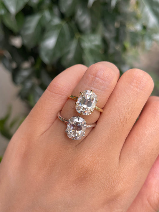 Kuololit 4.5CT OMC Moissanite Custom Ring for Women Solid 14K 10K Yellow Gold Ring for Anniversary Christmas Gifts Party