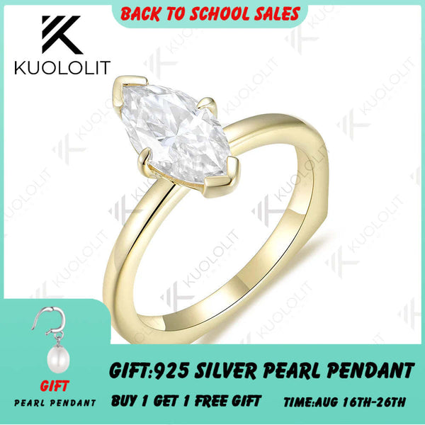 Bague de fiançailles Kuololit IGI 2CT en or massif 14K/10K/585 avec diamant de laboratoire, anneau européen, idéale pour Noël. 