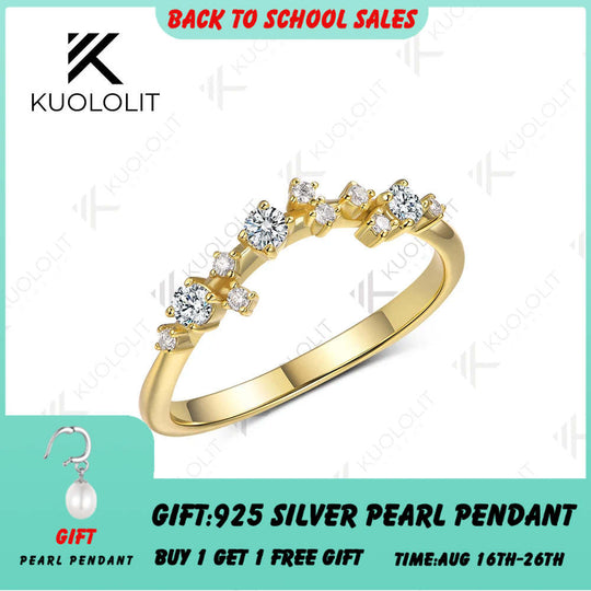 Kuololit 0,32 Karat Labor-Diamant V-Ring für Damen, massiver 18K 14K 10K Goldring, ideales Geschenk zum Jahrestag, zur Verlobung oder für Partys 