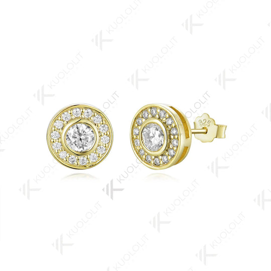 Kuololit 0.94CTW Moissanite Stud Earrings for Women Solid 14K 10K 585 Yellow Gold Moissanite Engagement Earrings for Christmas