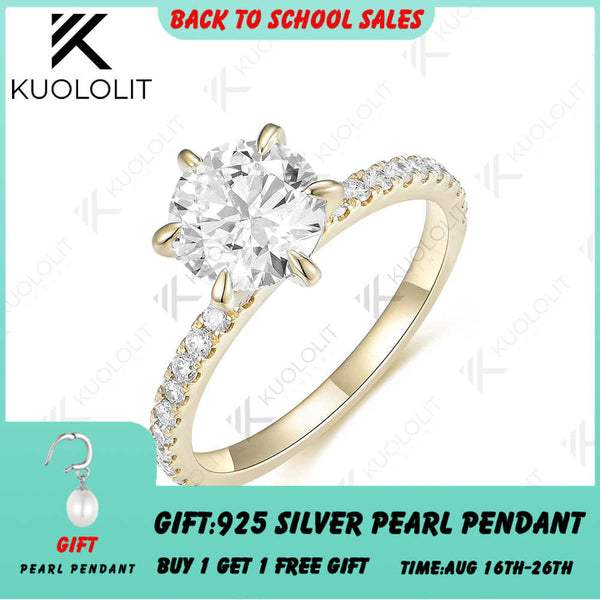 Bagues de fiançailles Kuololit IGI 1,5 carat en diamants de laboratoire, or jaune massif 18/14/10K 585 DVS1, idéales comme cadeau de mariage ou de Noël. 