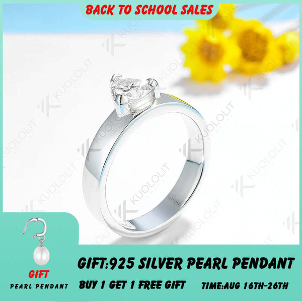 Kuololit 0,8 Karat Moissanit-Ring für Damen, massives 14K/10K/585 Gelbgold, breites Dreiecksdesign, ideal für Verlobung, Hochzeit, Weihnachten und Jahrestag