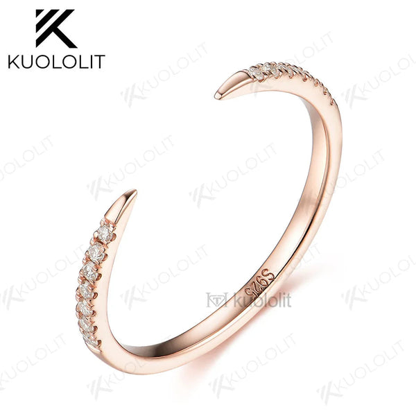 Bagues Kuololit PT900 en or 900 serties de diamants de laboratoire, pour femmes et hommes. Alliance assortie, bague en V sertie de diamants. Idéales pour les fiançailles ou Noël. 