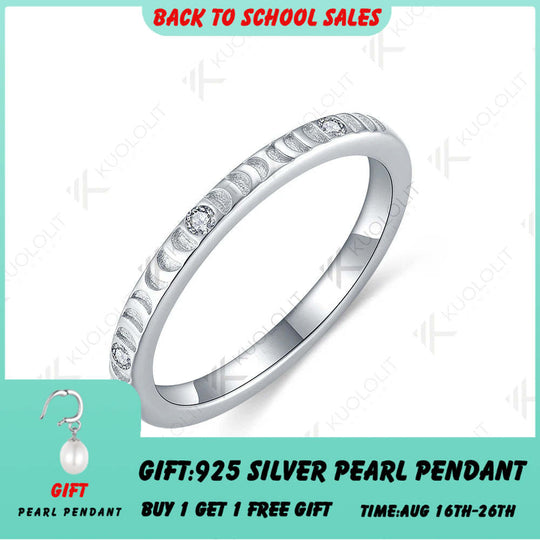 Kuololit Lab Grown Diamond Band Rings for Women Solid 14K 10K 585 White Gold for Engagement Wedding Christmas Classsic New