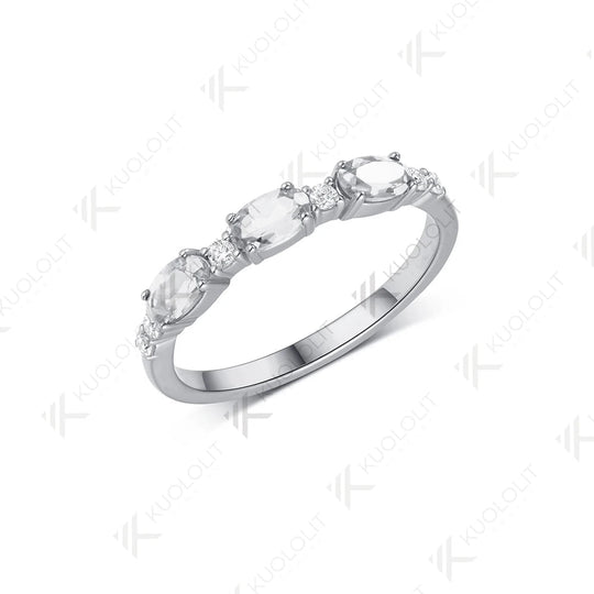 Kuololit 1CTW Lab Grown Diamond Ring for Women Solid 14K 10K 585 White Gold Engagement Ring for Christmas Gifts Anniversary