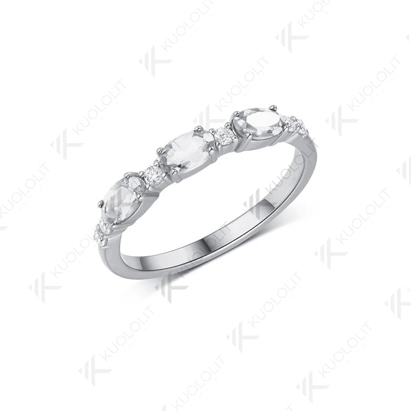 Kuololit 1-Karat-Ring mit im Labor gezüchtetem Diamanten für Damen, massiver 14K/10K/585 Weißgold-Verlobungsring – ideales Geschenk zu Weihnachten oder zum Jahrestag 