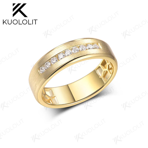 Kuololit PT900 0,27 Karat Labor-Diamanten-Ring, gebürstet, für Damen und Herren, massives 900er Platin-Gold, ideal als Verlobungs-, Ehe- oder Weihnachtsgeschenk. 