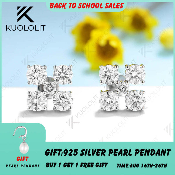 Kuololit Moissanit-Ohrstecker für Damen, 2,5 Karat, massives 18K, 14K, 10K, 585 Weißgold, Jubiläums-Ohrringe, ideales Weihnachtsgeschenk, GRA 