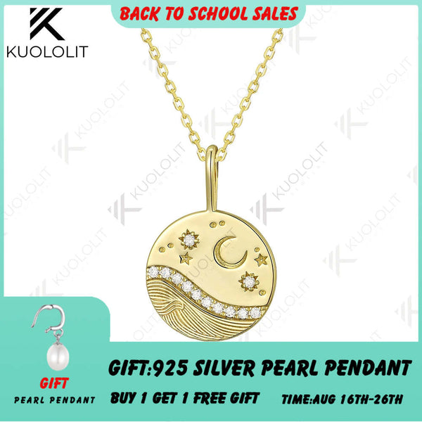 Kuololit Halskette mit 0,26 Karat im Labor gezüchteten Diamanten für Damen, massives 14K/10K Gold, runder Diamantanhänger, ideales Geschenk zum Jahrestag oder zu Weihnachten 