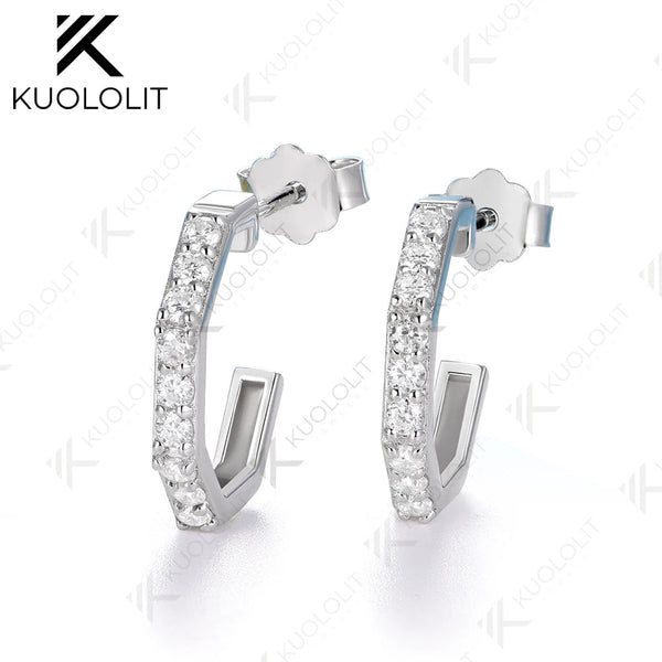 Kuololit 0.36CTW Lab Grown Diamonds Custom Stud Earrings for Women Solid 14K 10K 585 Yellow Gold Earrings for Engagement Wedding