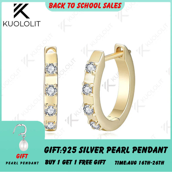 Kuololit 0,25 ct Labor-Diamanten-Ohrringe für Damen, PT950, 14K, 10K Massivgold, Gelbgold, Silber, Clip-Creolen, klassisch, für Weihnachten 