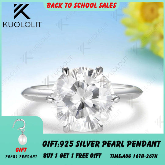 Kuololit 5CT Sakura Cut Mossanite Engagement Ring for Women Solid 14K 10K Yellow Gold Ring for Anniversary Christmas Gifts Party