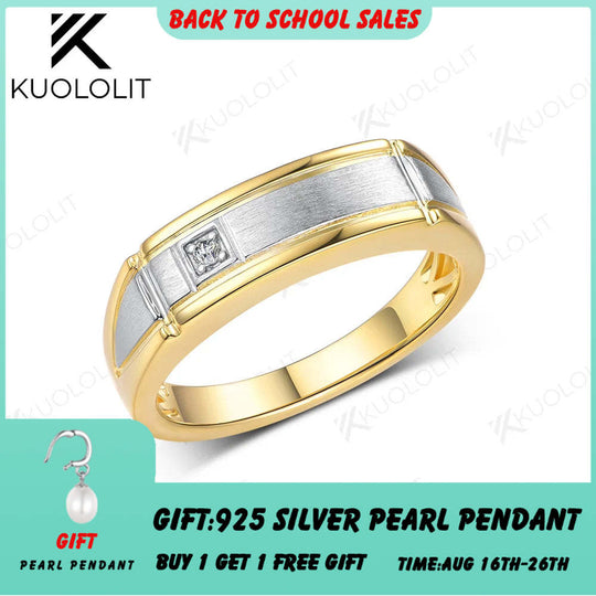 Kuololit PT900 Ring mit im Labor gezüchteten Diamanten, gebürstetes Band, massives Platin 900, für Damen und Herren, ideal als Verlobungs- oder Ehering oder Weihnachtsgeschenk. 