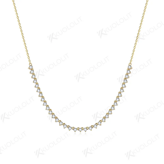 Kuololit 0.9CTW Lab Grown Diamond DVS1 Necklaces for Women Men Solid 585 14K 10K Yellow Gold Round for Anniversary Christmas