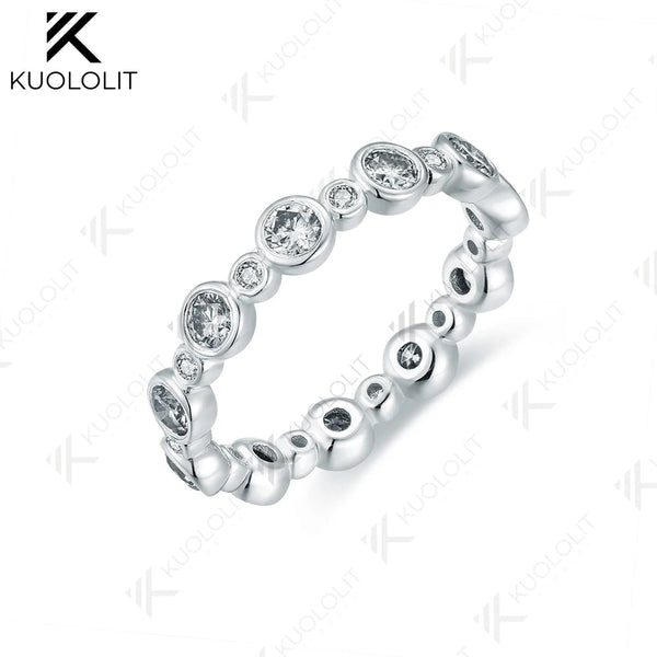 Kuololit Damenring mit 1,3 Karat Labordiamant, massives 18K, 14K, 10K oder 585 Weißgold, Eternity-Ring, ideal als Weihnachtsgeschenk oder Partygeschenk. 