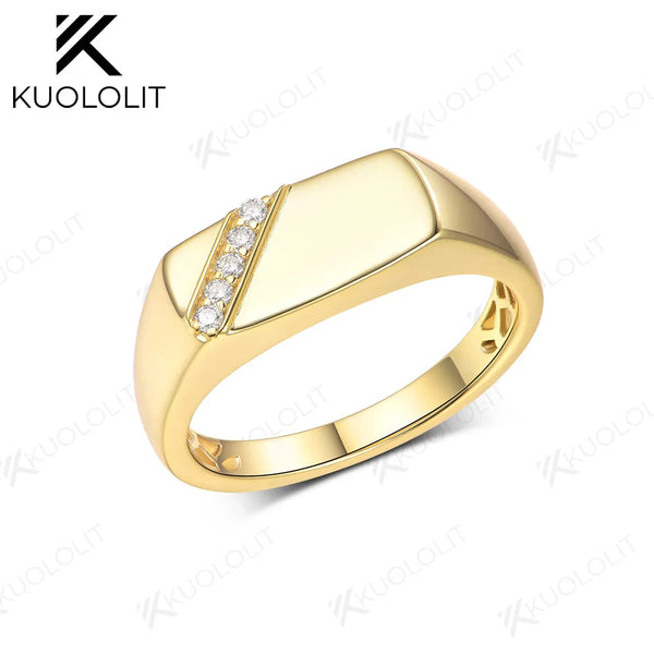 Kuololit PT900 Ringe mit im Labor gezüchteten Diamanten für Damen und Herren aus massivem 900er Weißgold – ideal als Verlobungs- oder Ehering oder Weihnachtsgeschenk. 