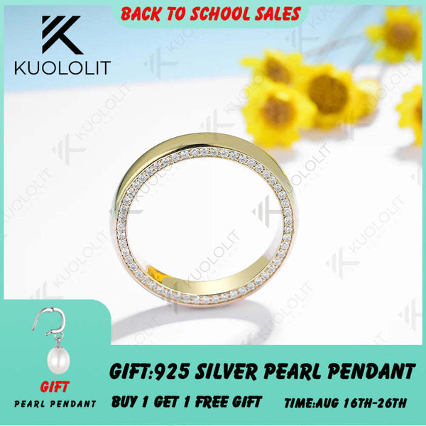Kuololit 0,54 Karat Moissanit-Ring für Damen, massiver 18K, 14K oder 10K Gold-Ehering für Jahrestag, Verlobung oder Weihnachten 
