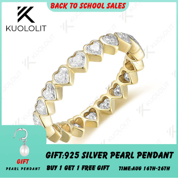 Kuololit 1CT Labor-Diamantringe für Damen, massives 14K 10K 585 Weißgold, für Verlobung, Hochzeit, Weihnachten, klassisch, neu 