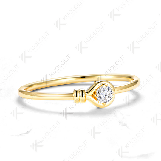 Kuololit 2CT Round Mossanite Bangle for Women Solid 10K 14K 585 Yellow Gold Bracelet for Engagement Trendy Christmas Gifts Party
