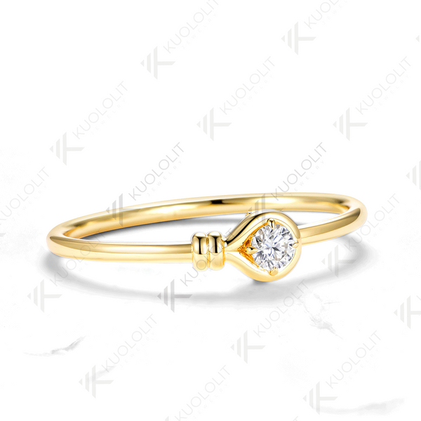 Kuololit 2CT Round Mossanite Bangle for Women Solid 10K 14K 585 Yellow Gold Bracelet for Engagement Trendy Christmas Gifts Party
