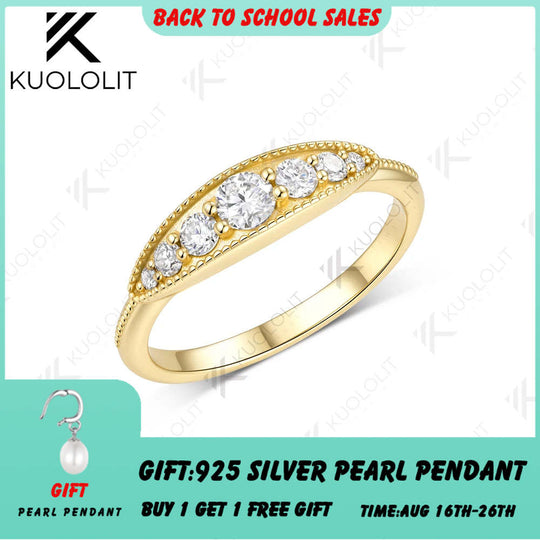 Kuololit 0.32CTW Lab Grown Diamonds Ring Band for Women Solid 14K10K Gold Wedding Band Ring for Engagement Gift Anniversary Christmas