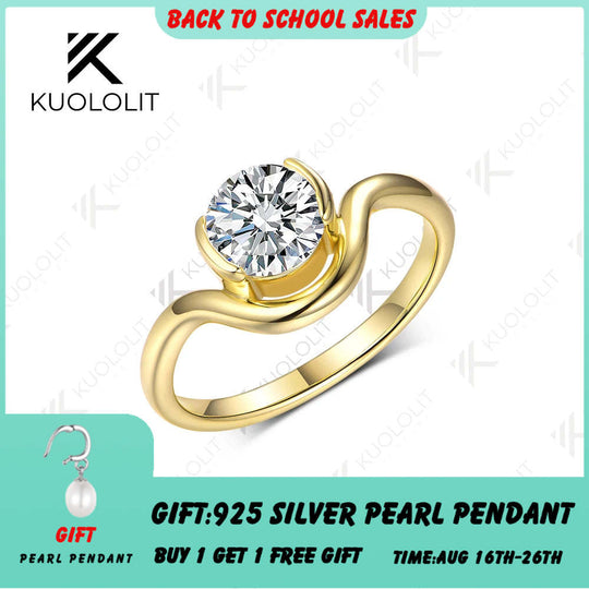 Kuololit 1,2 ct IGI Labor-Diamantring für Damen, massives 18K, 14K oder 10K Gold, Diamantfarbe D, VS1, perfektes Geschenk zum Jahrestag oder zur Verlobung 