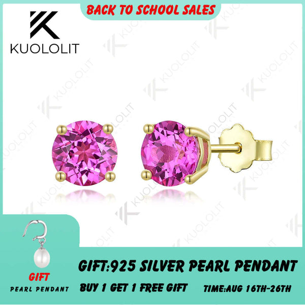 Kuololit 2,2 Karat Padparadscha-Edelsteinohrringe für Damen, gefertigt aus reinem 18-, 14- und 10-karätigem Gold, als besonderes Geschenk zum Jahrestag 