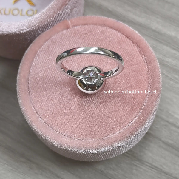 Kuololit 2CT Moissanite Ring for Women Solid 18K 14K 10K Gold Two Tone Ring for Anniversary Engagement Gifts Christmas Wedding