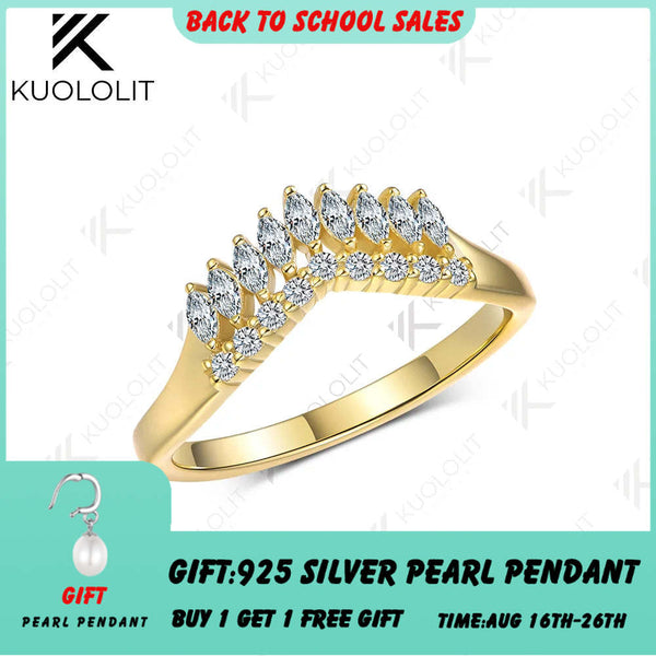 Kuololit 0,6 Karat Diamant im Marquise-Schliff für Damen, massiver Goldring aus 18, 14 oder 10 Karat Gold – ideal als Geschenk zum Jahrestag, zur Verlobung oder für Partys. 