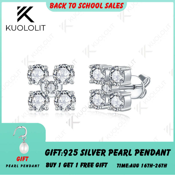 Kuololit Ohrstecker mit 2,5 Karat im Labor gezüchteten Diamanten für Damen, massives 18K, 14K, 10K und 585 Weißgold, Jubiläums-Ohrringe zu Weihnachten 