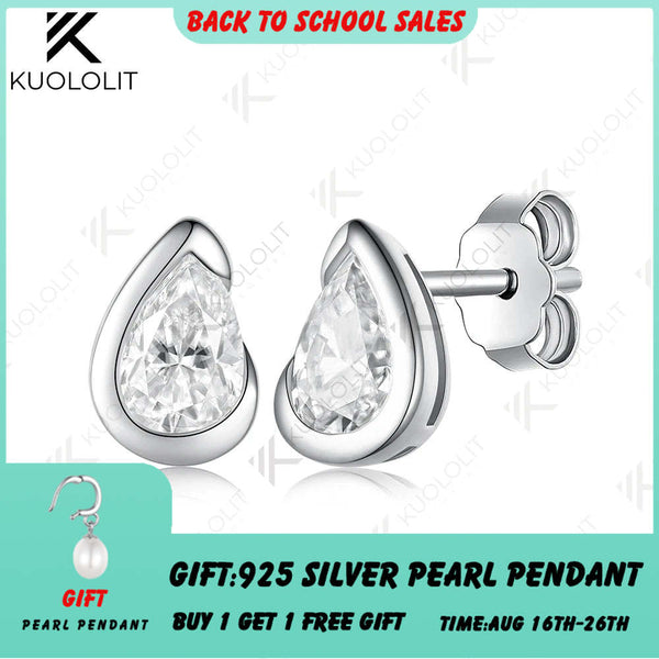 Kuololit 1CTW NGIC Lab Grown Diamonds Stud Earrings for Women 14K 10K 585 Solid Gold Yellow Gold Stud Earrings for Christmas