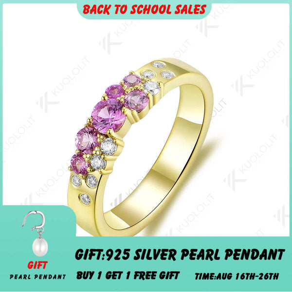 Kuololit PT900 0,7 Karat Labor-Saphir-Ring für Damen, massives 900er Platin-Gold, ideal als Verlobungs- oder Ehering oder Weihnachtsgeschenk. 
