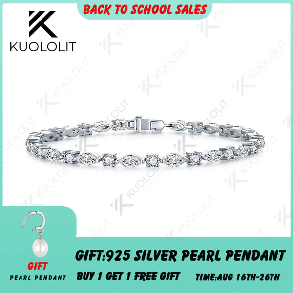 Kuololit Tennisarmband mit 6,8 Karat Labordiamanten für Damen, massives 18K, 14K, 10K, 585 Gelbgold, DVS1-Diamanten, perfektes Weihnachtsgeschenk 