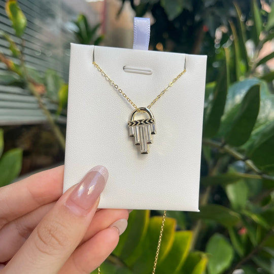 Kuololit 1.8CTW Lock Moissanite Custom Necklace for Women Solid 585 14K 10K Yellow Gold Necklace for Christmas Gifts Party