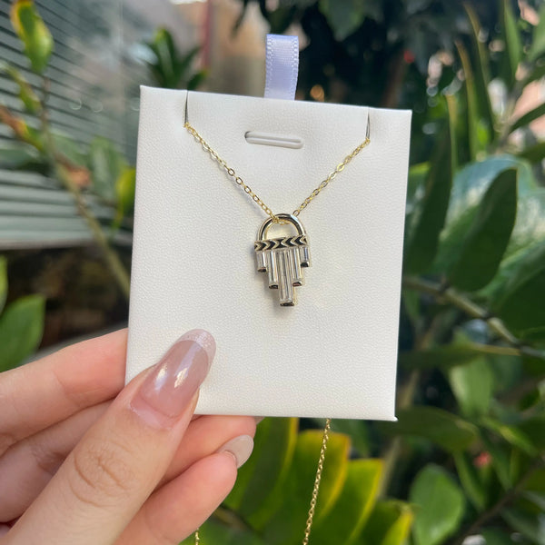 Kuololit 1.8CTW Lock Moissanite Custom Necklace for Women Solid 585 14K 10K Yellow Gold Necklace for Christmas Gifts Party
