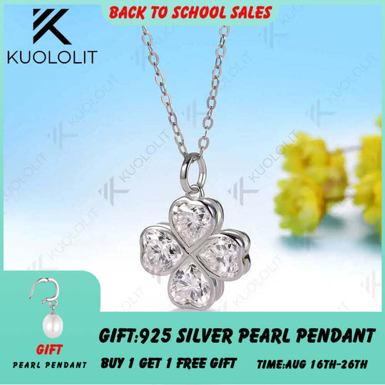 Kuololit 2.5CTW Moissanite Heart Necklace for Women Solid 18K14K 10K Gold Heart Diamonds Pendant for Christmas Gift