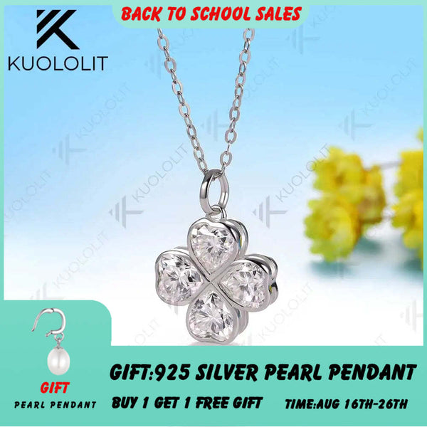 Kuololit 2,5 Karat Moissanit-Herzkette für Damen, massives 18K/14K/10K Gold, Herzanhänger mit Diamanten, ideales Weihnachtsgeschenk 
