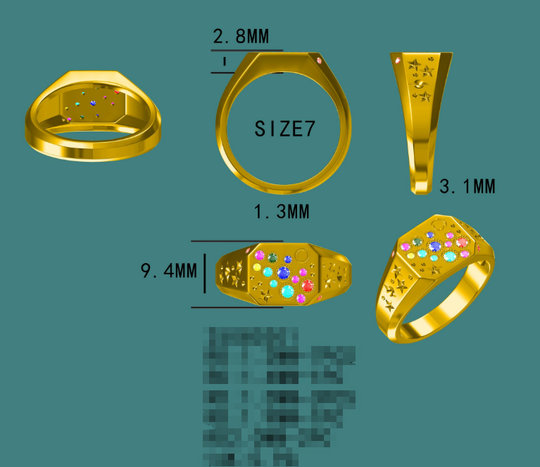 Kuololit 0.21CTW Lab Grown Pink Sapphire Emerald Gemstone Ring for Women Solid 14K 10K 585 Yellow Gold for Christmas Gifts Party