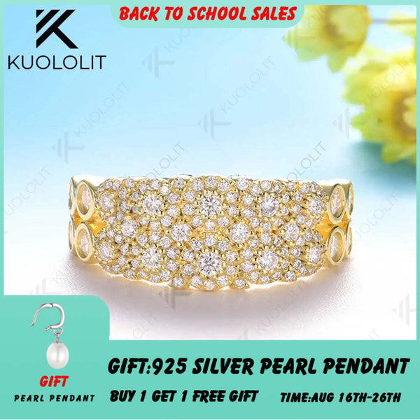 Kuololit Moissanit-Ring (0,72 Karat) für Damen, massives Gelbgoldband (10K, 14K, 18K) – ideal als Verlobungs-, Party- oder Weihnachtsgeschenk 