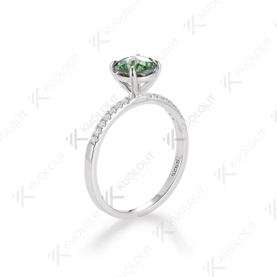 Kuololit 2CT jubilee Cyan Champagne Moissanite Engagement Ring for Women Solid 925 White Gold for Valentine's Day Gifts Party