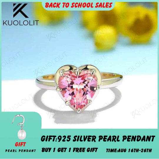 Kuololit Lab Padparadscha Naturgranat-Ringe für Damen, massives 14K 10K 585 Gelbgold, ideal für Verlobung, Hochzeit und Weihnachten 