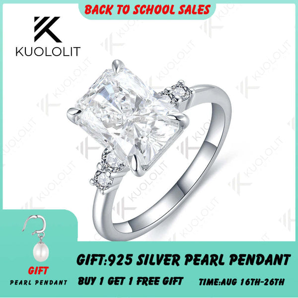 Kuololit 3,5 Karat IGI Diamantring im Radiant-Schliff für Damen, massiver 18K/14K/10K/585 Gelbgoldring, ideal als Verlobungs- oder Hochzeitsgeschenk 