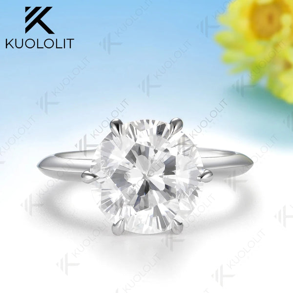 Kuololit 5CT Sakura Cut Mossanite Engagement Ring for Women Solid 14K 10K Yellow Gold Ring for Anniversary Christmas Gifts Party