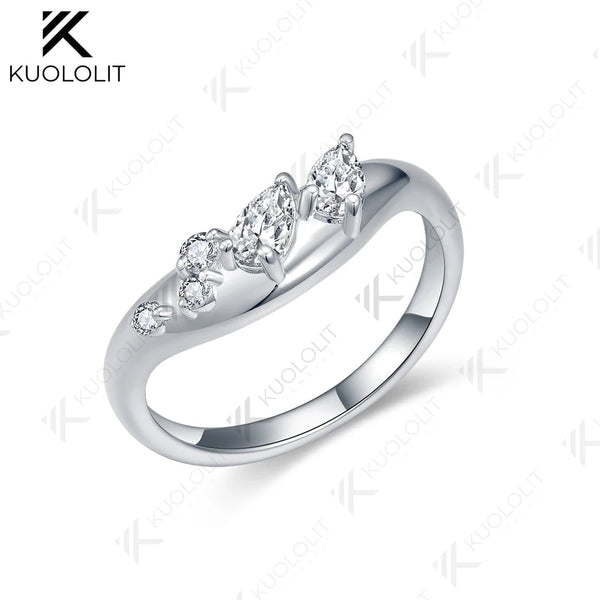 Kuololit 0.8CTW Lab Grown Diamonds Rings for Women Solid 18K 14K 10K 585 Yellow Gold Wedding Band for Christmas Classic Gifts